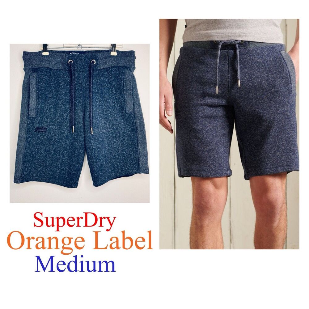Superdry Orange Label Slim Fit Sweat Shorts Two Tone Blue Men’s Size M Great